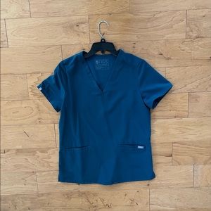 FIGS Caribbean Blue Scrub Top Size S